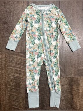 Bamboo Zipper Sleeper Floral Goose Print 18-24m